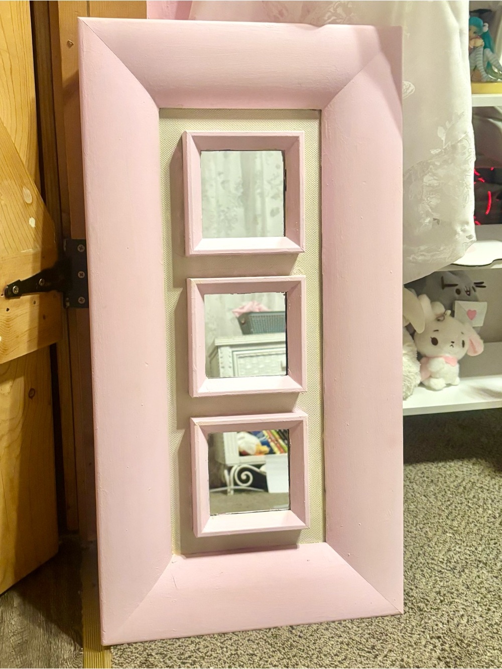 Pink Triple Inset Wall Mirror Frame - Brand Unspecified